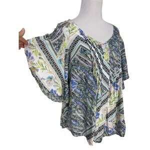 Maeve Anthropologie Floral Blouse 0 Multicolor Boho Peasant Cottage Patchwork